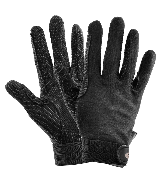 E.L.T Picot Child Knit-Cotton Gloves #colour_black