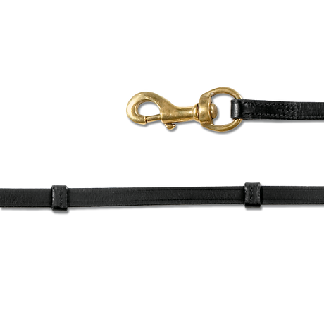 Waldhausen Icelandic Reins With Snap Hooks #colour_black-brass