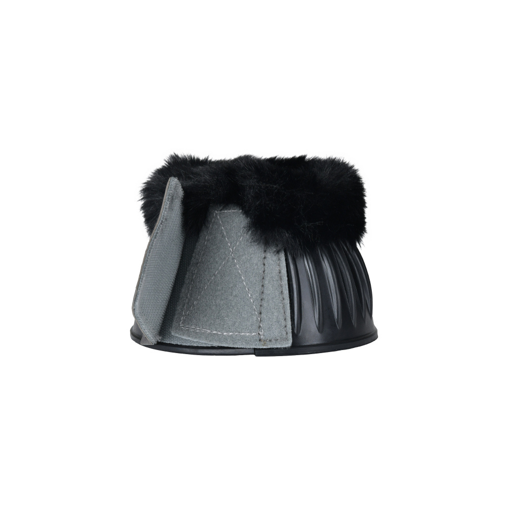 Weatherbeeta Tough-Tec Prime Fleece Trim Rubber Bell Boots #colour_black-grey