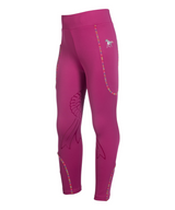 HKM Children's Silicone Full Seat Riding Tights -Polly- #colour_magenta