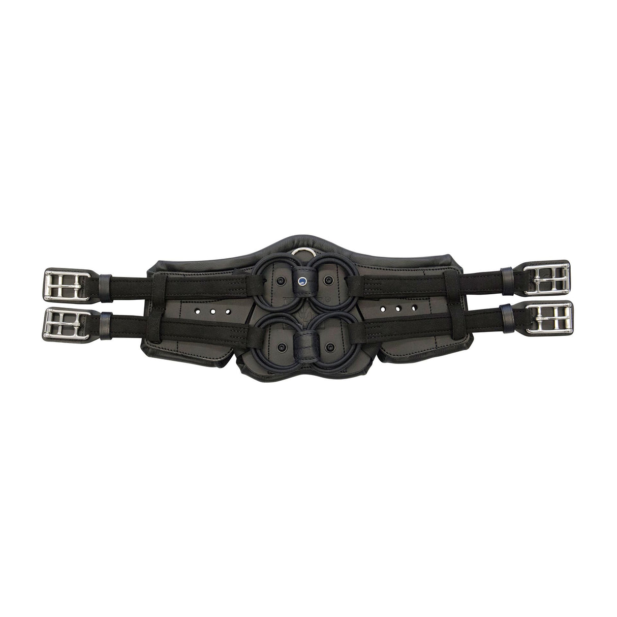 Stubben Equi-Soft® Saddle Girth with Cover - Ebony #colour_vachette-leather-black