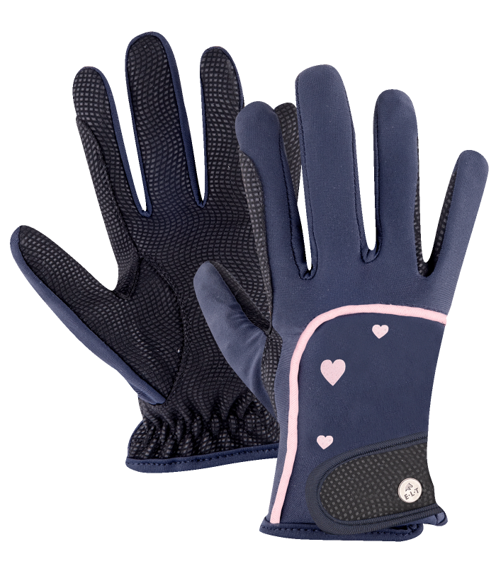 E.L.T Child Metropolitan Heart Riding Gloves #colour_night-blue