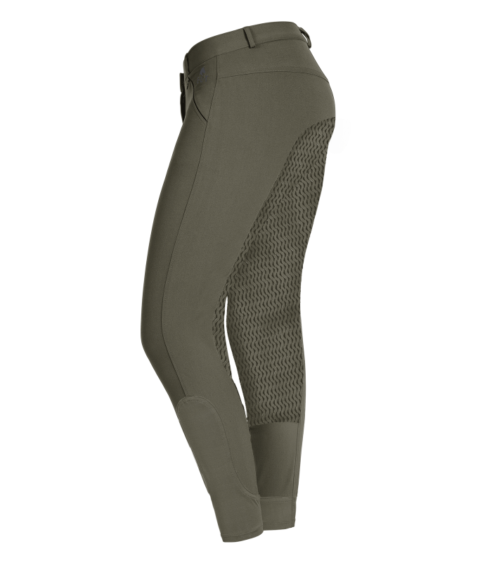 E.L.T Ladies Dahlia Silicone Riding Breeches #colour_khaki