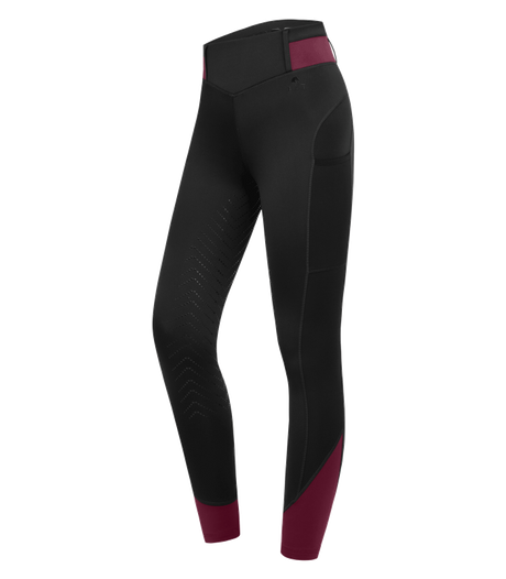 E.L.T Noemi Ladies Riding Leggings #colour_black-velvet-red