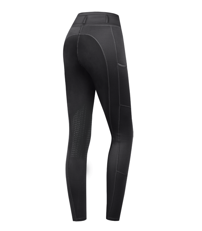 E.L.T Ella Ladies Knee Silicone Riding Leggings #colour_black