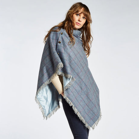 Dubarry Womens Hazelwood Tweed Poncho #colour_denim-haze