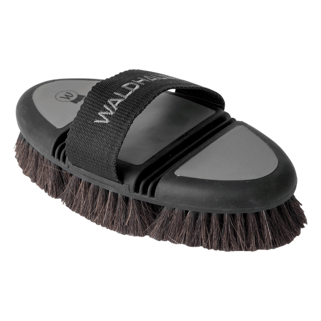 Waldhausen Flex Body Brush, horsehair #colour_black-grey