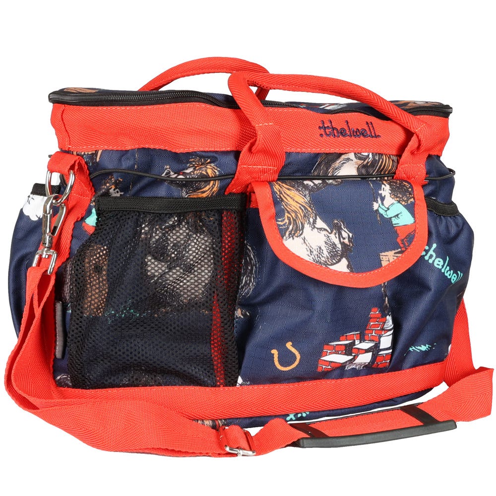 Hy Equestrian Thelwell Collection Practice Makes Perfect Grooming Bag #colour_navy-red