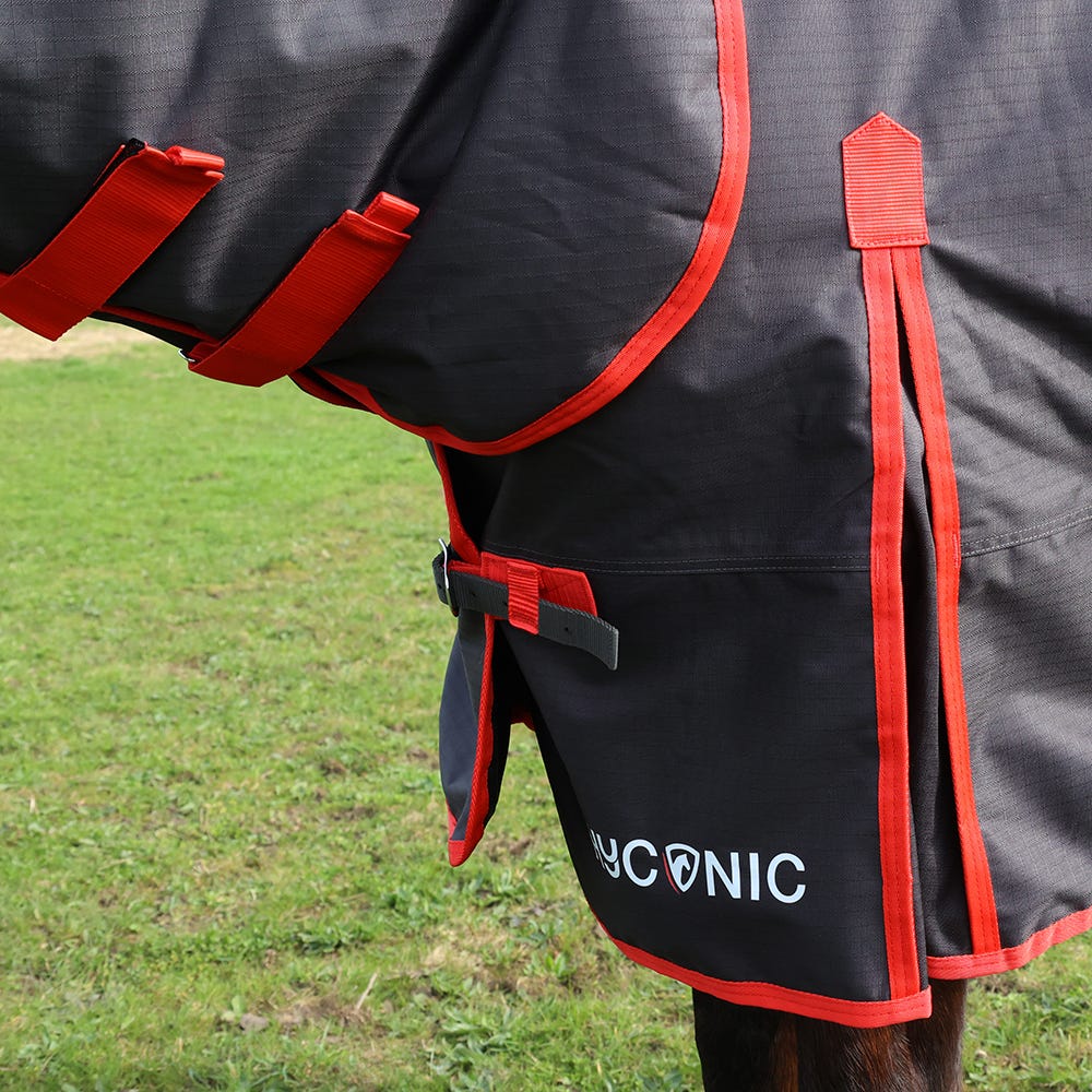 HYCONIC 200g Combi Turnout Rug #colour_charcoal-red