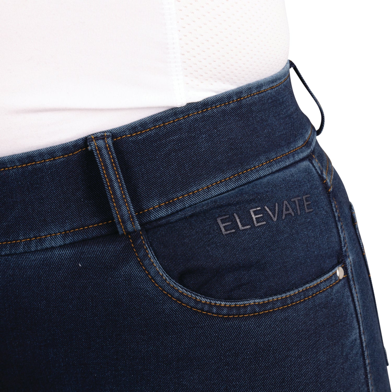 Hy Equestrian Elevate Style Denim Breeches #colour_dark-blue