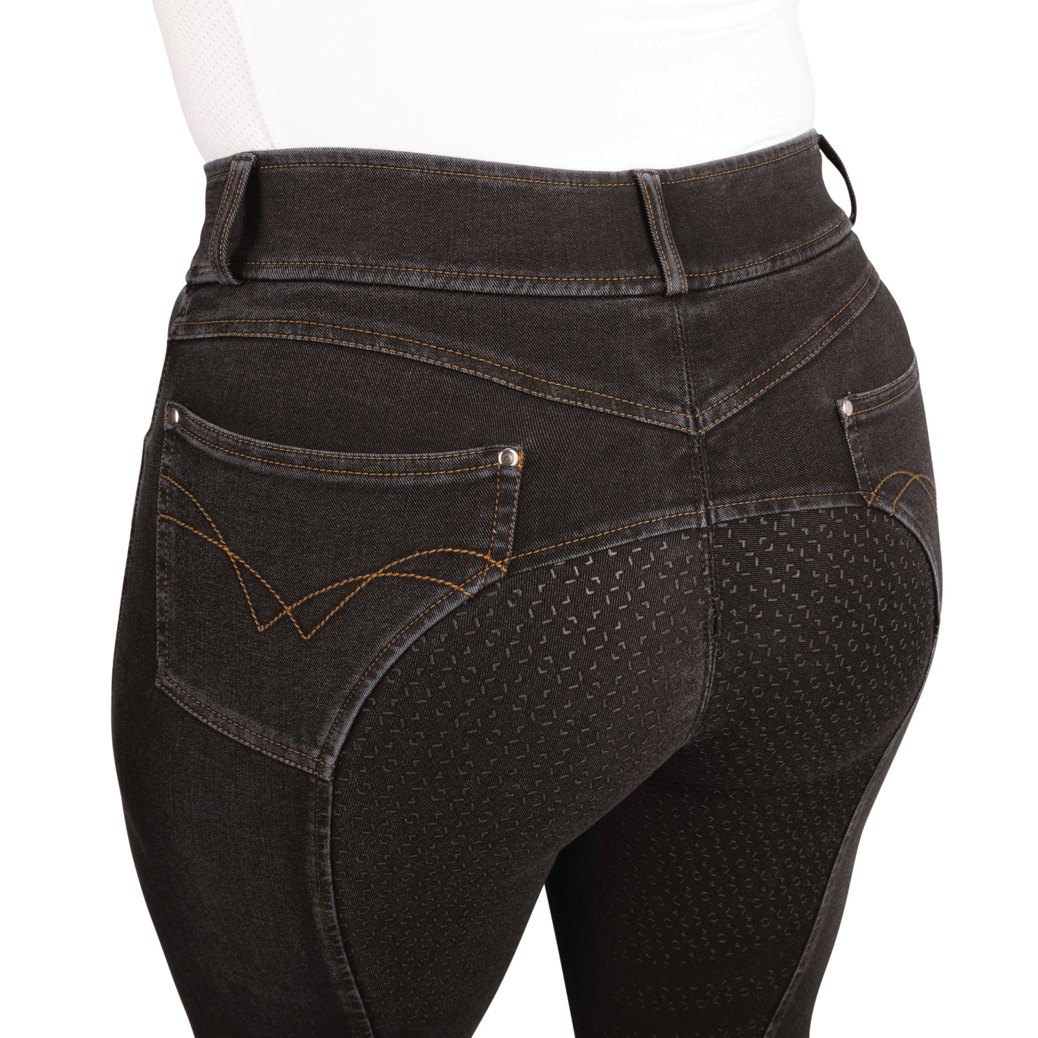 Hy Equestrian Elevate Style Denim Breeches #colour_black