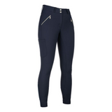 HKM Children's Silicone Full Seat Riding Breeches -Lia High Waist- #colour_deep-blue