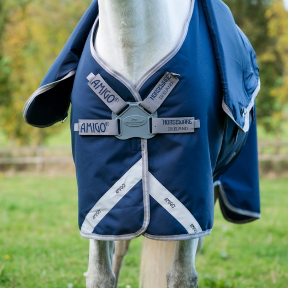 Horseware Ireland Amigo 1200D FieldSafe Plus 100g Turnout Rug #colour_navy-titanium-grey-silver