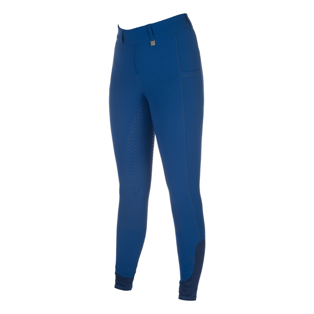 HKM Childen's Silicone Full Seat Riding Tights -Amalfi- #colour_royal-blue