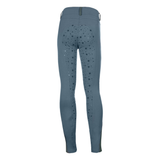 HKM Children's Silicone Full Seat Riding Tights -Pony Dream II- #colour_smokey-blue