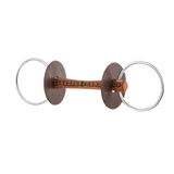 Beris Soft 7.5cm Ring Loose Ring Snaffle Bit with Leather Bar