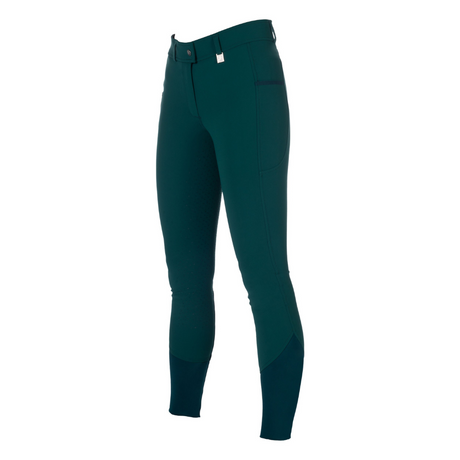 HKM Women's Silicone Full Seat Breeches -Livigno- #colour_deep-green