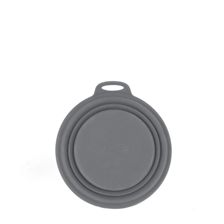 Mountain Paws Collapsible Silicone Dog Bowl #colour_grey