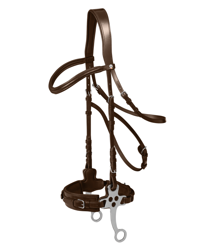 Waldhausen X-Line Hackamore Bridle #colour_brown