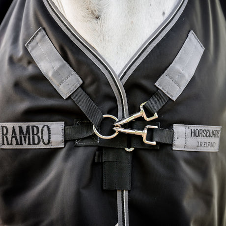 Horseware Ireland Rambo 1680D 450g Vari-Layer Turnout Rug #colour_black-thunderstorm-grey-silver