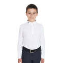 Equestro Boy's Slim Fit Competition Polo Shirt With Three Buttons