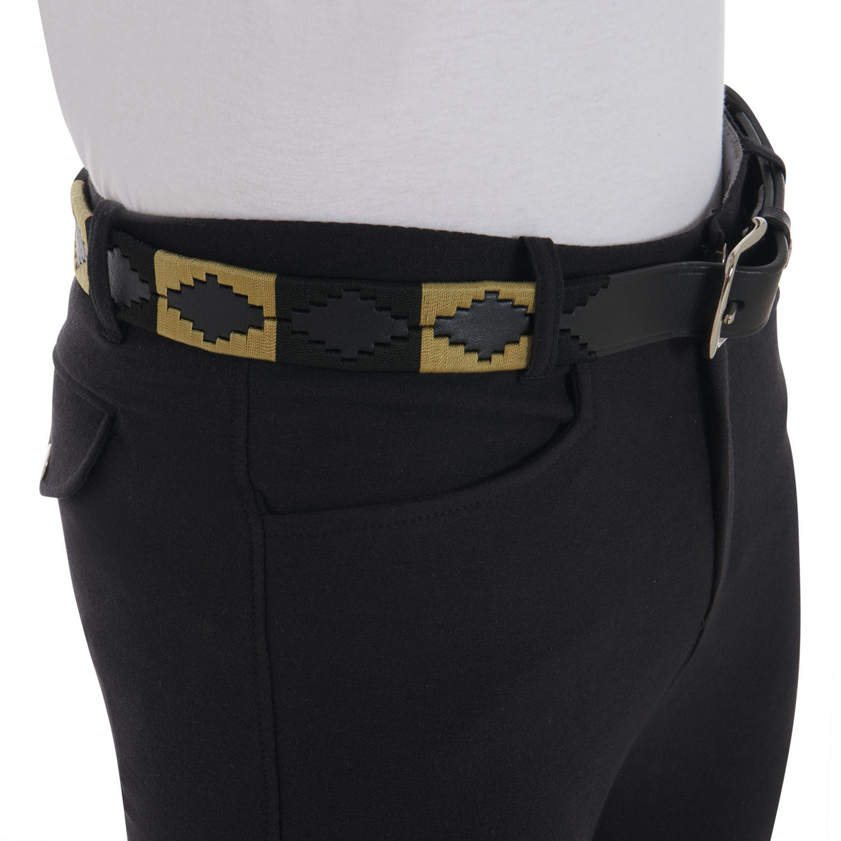 Leather belt with southwest patterm