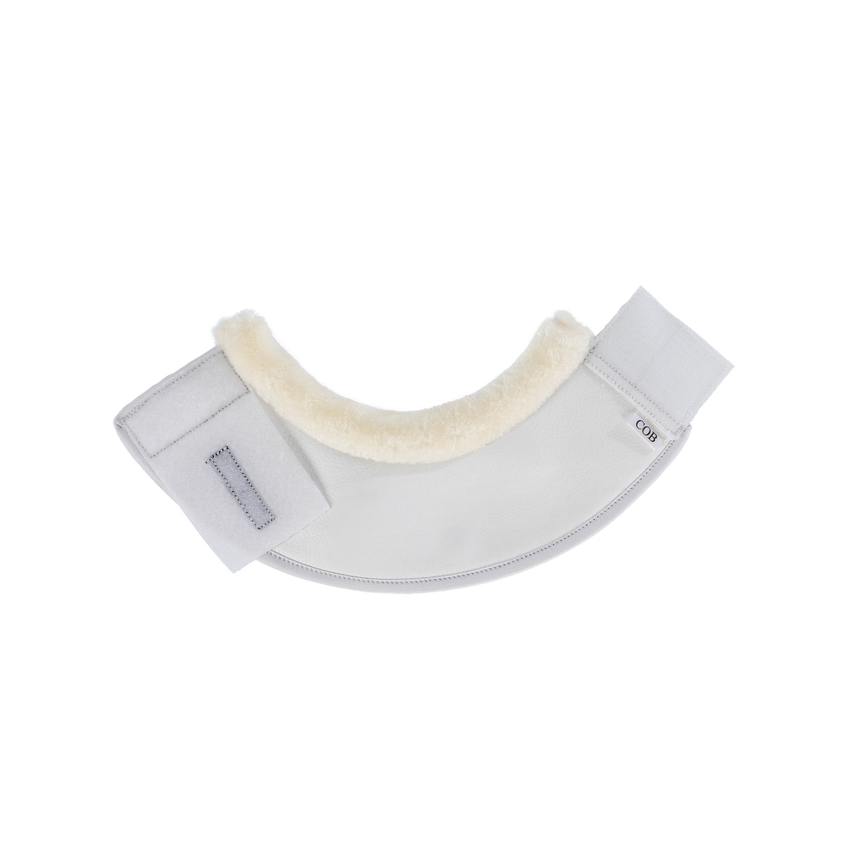 Acavallo Eco-Leather Bell Boots Faux Sheepskin & Hook-And-Loop Closure #colour_white
