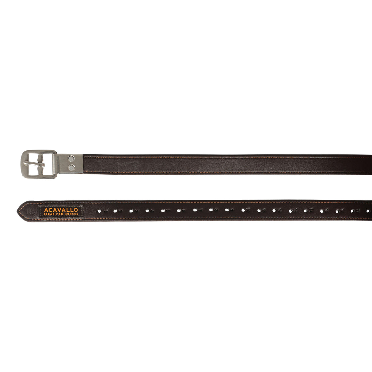 Acavallo Calfskin Stirrup Leathers Encased Buckle #colour_brown