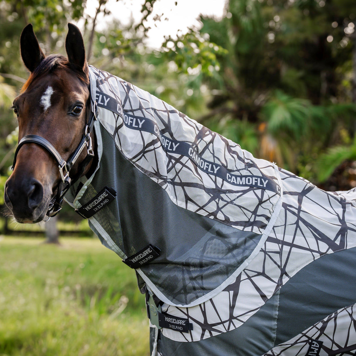 Horseware Ireland Amigo CamoFly Rug #colour_camofly-print-grey