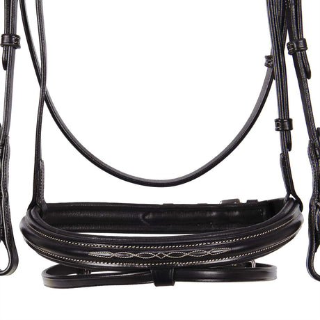 Equestro Leather English Bridle With Embroideries New #colour_brown