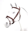 Equipe Rolled Browband Flash Bridle with Silver Fittings #colour_red-brown