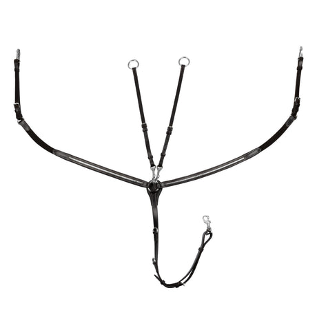 Tanned leather fork breastplate with silver clincher