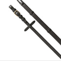 Equestro Reins For English Bridle With Brass-Plated Buckles #colour_black