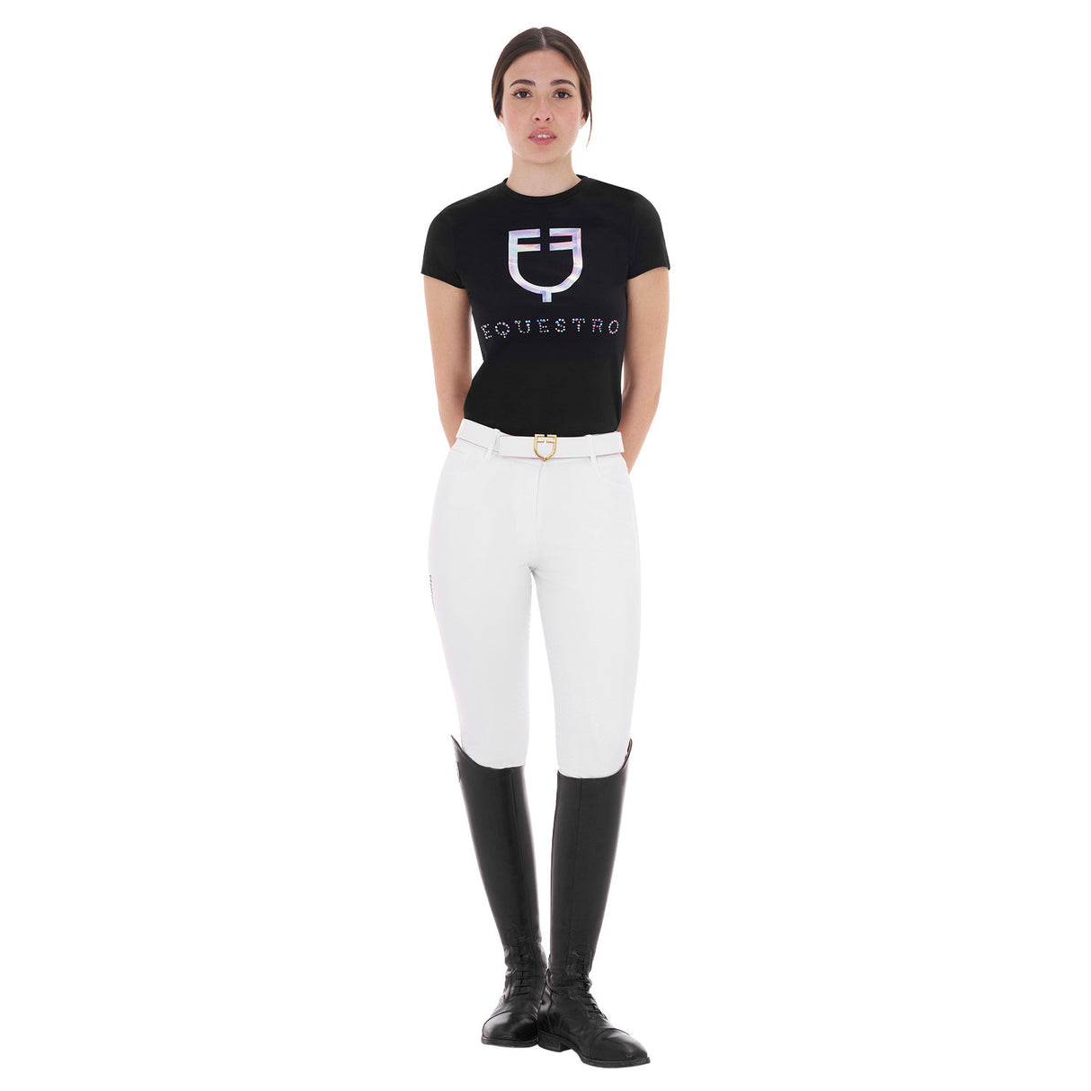 Women's full grip breeches in technical fabric