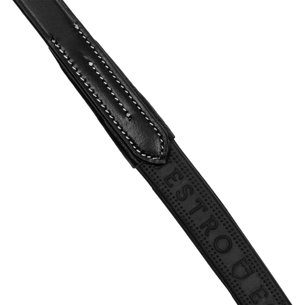 Equestro Solid Lettering Grip Rubber Reins Silver Fitting