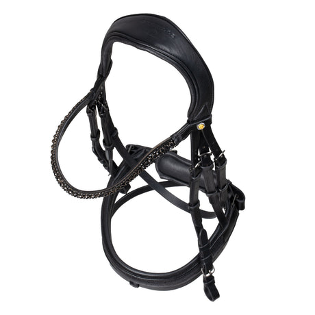 English leather bridle with glittery noseband