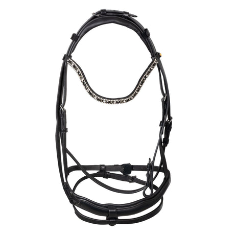 English leather bridle with rhinestone browband
