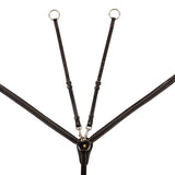 LEATHER BREASTPLATE WITH ELASTIC INSERTS & REMOVABLE MARTINGALE