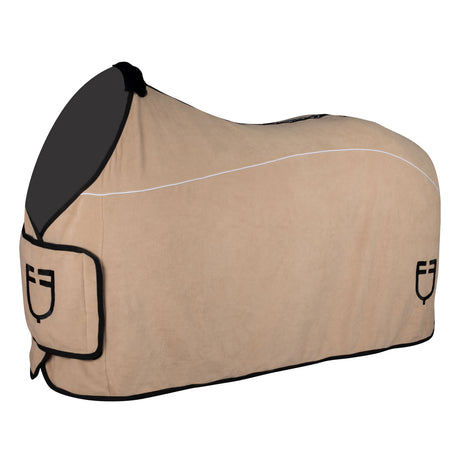 Equestro Fleece Rug With Flap Front Closure #colour_beige