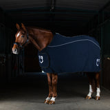 Equestro Fleece Rug With Flap Front Closure #colour_blue