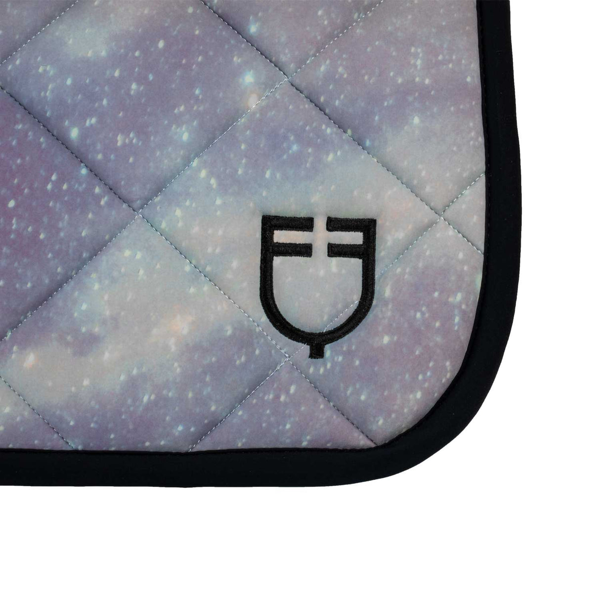 Equestro Jumping Saddle Pad With Embroidered Logo Black Line Edition
