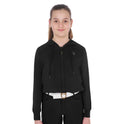 Equestro Girls' Cropped Hoodie #colour_black
