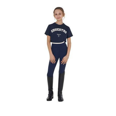 Equestro Girls' Horse Club Cotton T-Shirt #colour_blue