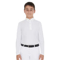 Equestro Boy's Long-Sleeved Polo Shirt In Technical Fleece Fabric