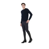 Equestro Men's Crewneck Sweater In Merino Wool #colour_blue