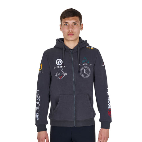 Men's sweatshirt with multi-logo hood