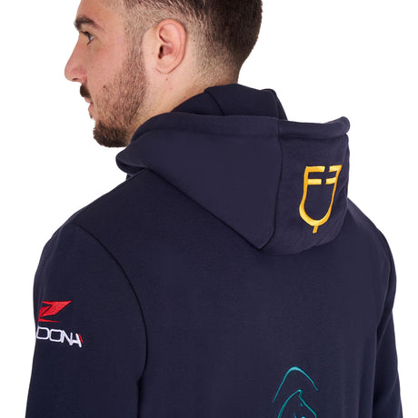 Men's sweatshirt with multi-logo hood