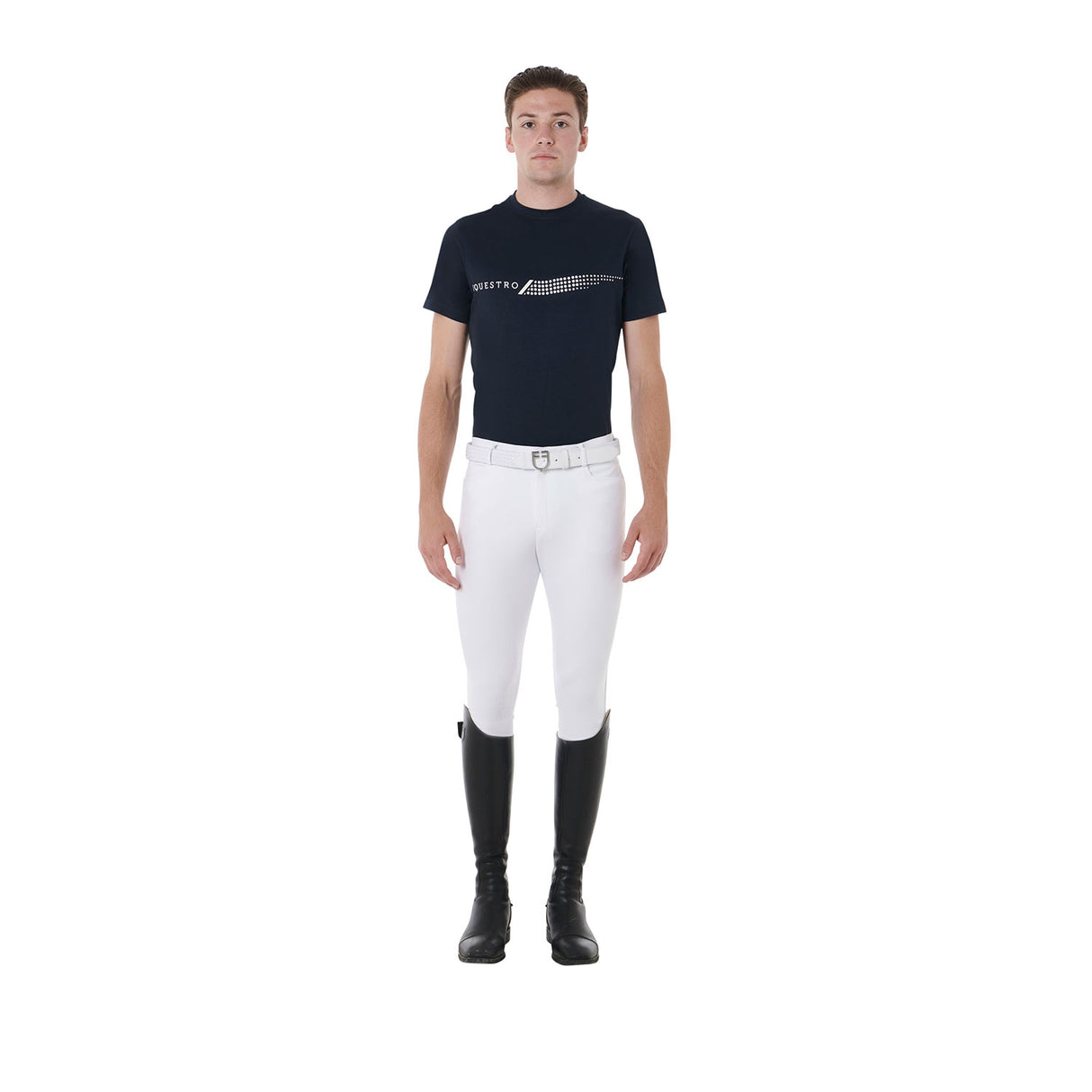 Equestro Men's Slim Fit T-Shirt With Contrasting Print #colour_blue