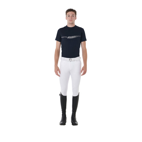 Equestro Men's Slim Fit T-Shirt With Contrasting Print #colour_blue