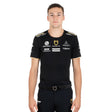 Equestro Men's Multi Logo T-Shirt Technical Fabric #colour_black